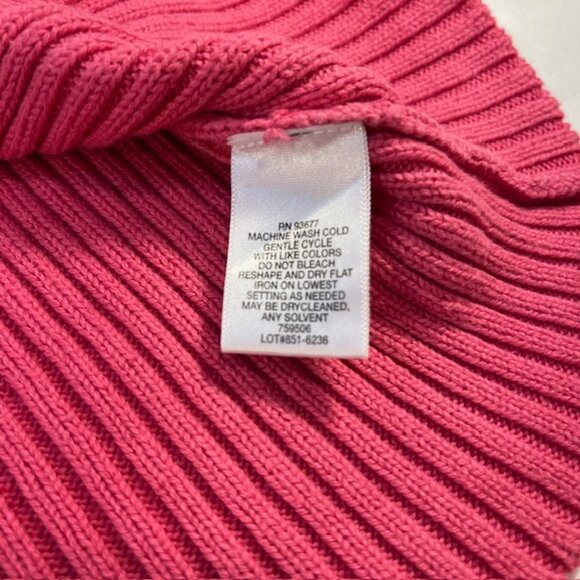Liz Claiborne Women's Pink Cable Knit Sweater 3/4 Zip Size S - Picture 4 of 13